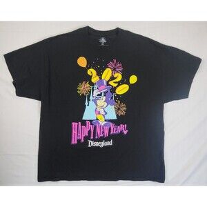 DISNEY Parks 2020 Happy New Year Black Mickey New Year Graphic Tee Size XXL